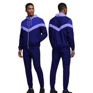 Ensemble de survêtement d'hiver 2 pièces pour homme, coupe-vent en nylon 100 % écologique, style streetwear, veste à capuche unie et pantalon de jogging, collection 2025 OEM, vente en gros - Product Image 1