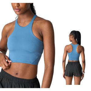 Custom Wholesale Women Racerback Sports <b>Bra</b> Crop Top OEM ODM Manufacturer High Neck Workout Tank Top Fitness Activewear - Product Image 1