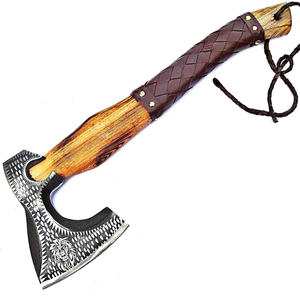 Tête de marteau en acier à haute teneur en carbone de qualité supérieure avec manche en bois de rose et revêtement en cuir et poignée - Product Image 1