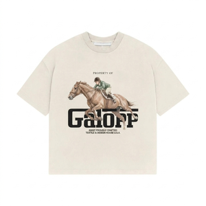 Camiseta Oversize 240 GSM de Algodón Premium Suave Color Crema con Estampado Gráfico DTG, Logotipo Personalizado, Camiseta 100% Algodón para Hombre, Corte Holgado - Product Image 2