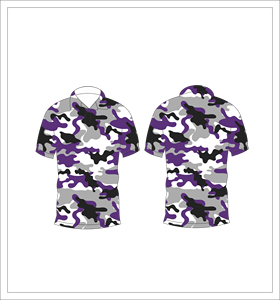 Mens Purple Camo Polo Shirt Short Sleeve Printed Casual Summer Golf T Shirt - Product Image 6