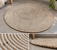 Tapis rectangulaire en jute tressé bio, couleur unie, style moderne, antidérapant, à poils plats, pour chambre à coucher, décoration, Inde, lavable, forte demande