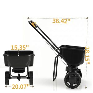 Spargitore a Spinta da 70 libbre, Regolabile su 15 Livelli, con 8 Ruote per Ogni Terreno, Spruzzatore per Prato e Uso Agricolo - Product Image 5
