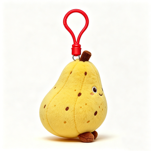 Llavero de peluche de pera, lindo colgante de pera amarilla sonriente, clip de peluche kawaii para bolso, mini juguete de pera de peluche antropomórfico - Product Image 5