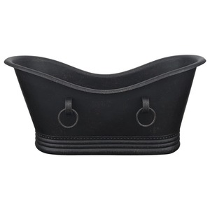 อ่างอาบน้ำทองแดงแบบตั้งพื้นทรงคู่ ดีไซน์หรูหรา สำหรับสปาในห้องน้ำและการพักผ่อนที่บ้าน - Product Image 3