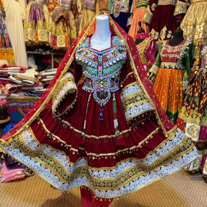 Nuevo Vestido Maxi Afgano para Mujer, Elegante Estilo Kuchi, Mangas Largas, Encaje, Color Sólido, Ecológico, Alta Calidad, Tribal, Moderno - Product Image 1