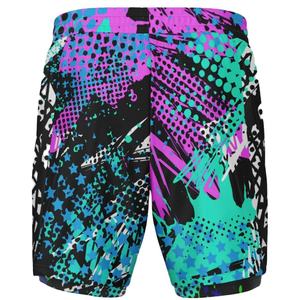 <b>Men's</b> Vibrant Abstract Print Board Shorts Quick Dry Drawstring Casual Swim <b>Trunks</b> with Pockets Mid Waist Short Length - Product Image 6