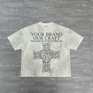 Camiseta Personalizada 100% Algodón con Estampado DTG, Corte Holgado y Extra Grande, Estilo Vintage Desgastado con Acabado Ácido y Bajo sin Rematar para Hombre - Product Image 5