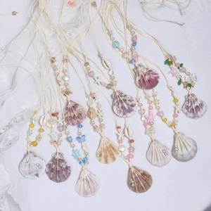 Collier ras du cou unisexe vintage bohème perlé avec pendentifs fleur, étoile de mer, coquillage et perle d'eau de mer, bijoux décontractés pour le quotidien - Product Image 2
