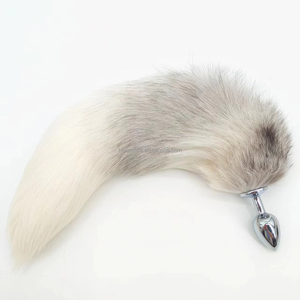 Wholesale Real Fur <strong>Butt</strong> <strong>Plug</strong> with Stainless Steel Base 100% Genuine Fox Tail | Anal <strong>Plug</strong> Factory - Product Image 5