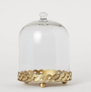 Soporte de Pastel de Metal Dorado de Lujo con Tapa de Cristal, Mini Exhibidor de Postres, Soporte para Postres de Panadería - Product Image 1