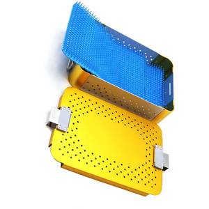 Morje Surgical Yellow Blue Stainless Steel & Aluminum Alloy <b>Pet</b> <b>Carrier</b> Tray with Perforated Design for Veterinary Use - Product Image 5