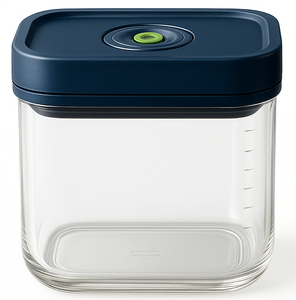 AeroSeal Micro Box |   Boîte empilable transparente en Tritan, capacité 0,6 L, 13x13x8 cm, avec garantie d'un an - Product Image 1