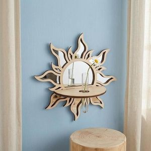 Round Ceramic Transparent Glaze Wall Vase Modern Floral Decor <b>Hanging</b> Plant Holder <b>Mirror</b> Accent for Living Room Bedroom - Product Image 3