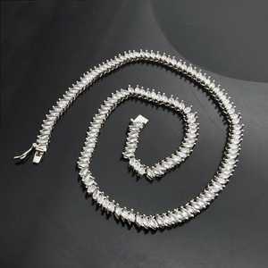 Collar de Cadena con Diamantes Marquise de Moissanita VVS1 de 2.5MM*5MM, Plata 925 con Baño de Oro Amarillo, para Regalo de Fiesta de Compromiso - Product Image 5