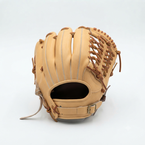 Leather Baseball Glove H-Web Right-Handed Full Finger Adjustable Wrist <b>Strap</b> Outfield Adult Hook And Loop Closure Non-Slip - Product Image 2