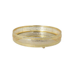 ถาดเสิร์ฟอาหารทำมือสำหรับใส่ในบ้านและโรงแรมถาดโลหะสีทองสำหรับตกแต่งรอมฎอนดีไซน์แฟนซี - Product Image 2