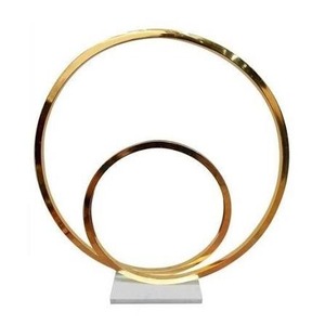 Sculpture géométrique abstraite en laiton, décoration artistique minimaliste, présentoir de table pour salon - Product Image 6