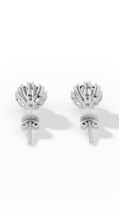 Élégantes boucles d'oreilles clous en diamant de laboratoire taille brillant ronde à griffes, en or 14K, bijoux fins de luxe, fournisseur en gros - Product Image 4