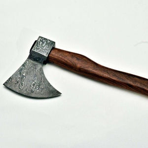 Hache Tomahawk avec manche en bois de rose, fourreau en cuir, hache de survie, outil de camping en plein air, lame en acier au carbone, haute qualité, multi-usages - Product Image 2