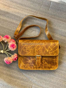 กระเป๋าถือหนังครันช์หนังแท้ทำด้วยมือแท้แบบเต็มรูปแบบมีสไตล์สำหรับผู้หญิงกระเป๋าสะพายไหล่แบบย้อนยุคใช้ในสำนักงานทำจากหนังแท้ - Product Image 3