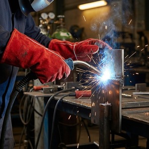 Gants de soudage en cuir de vachette rouge de haute qualité, équipement de protection individuelle, résistants au feu, pour soudeurs MIG/TIG - Product Image 3