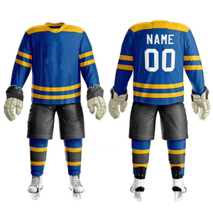 Uniformes de Hockey sobre Hielo Sublimados al por Mayor, 100% Poliéster, Tejido de Doble Capa, a la Moda, para Unisex - Product Image 6