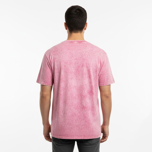 Camiseta de hombre con lavado ácido y logotipo totalmente personalizado en venta, producto de moda, camiseta de hombre con lavado ácido y cuello redondo con MOQ bajo. - Product Image 4