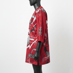 Camiseta de Fútbol Femenina Premium, 160 GSM, Malla de Poliéster Transpirable, Impresión por Sublimación, Logotipo Personalizado, Roja, Camiseta de Fútbol Femenina de Algodón - Product Image 3