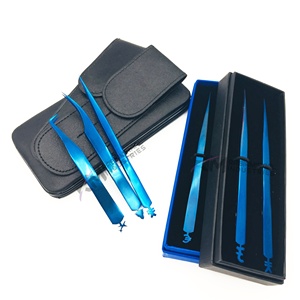 Pinzas para Extensión de Pestañas RMI con Punta de Fibra, Color Azul Plasma, Agarre de Diamante, Acero Inoxidable Sostenible, 90 Grados, Cuidado Personal - Product Image 4