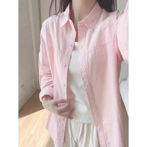 เสื้อเชิ้ตผู้หญิงผ้าฝ้าย 100% ติดกระดุม แขนยาว สีฟ้าอ่อน สไตล์ลำลอง ทรงหลวม ใส่สบาย รุ่นพื้นฐาน สำหรับฤดูใบไม้ร่วง ปี 2026 - Product Image 3