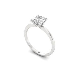 Anillo Solitario de Diamante Cultivado en Laboratorio con Corte Princesa de 104 Quilates, Chapado en Oro de 10K, Joyería Clásica Elegante y de Lujo para Mujer, Anillo de Compromiso - Product Image 4