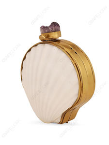 Pochette de soirée de luxe en forme d'éventail en coquille de palourde naturelle avec fermoir en cristal d'améthyste pour la vente en gros, OEM et marque privée - Product Image 2