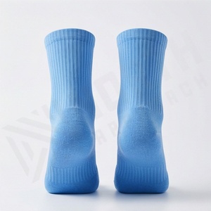 Blue Crew <b>Socks</b> Solid Color <b>Breathable</b> Knitted Regular Style Adult Casual Daily Wear <b>Socks</b> - Product Image 2