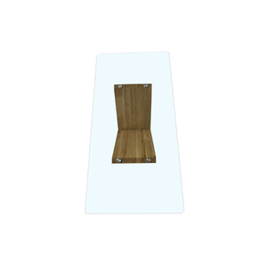 Mesa de Centro Pequeña Moderna de Madera Maciza con Tapa de Vidrio Ovalada, Estilo Arquitectónico, de Doble Capa, para Sala de Estar o Comedor - Product Image 2