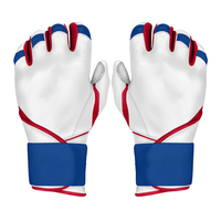 Gant de baseball professionnel en cuir respirant, imperméable, à doigts séparés, compatible écran tactile, avec fermeture auto-agrippante et impression personnalisée