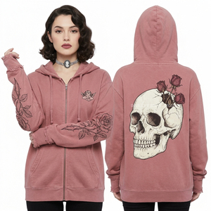 Royal <b>Blue</b> Women Hoodie Neon Glowing Crystal Skull Graphic Rhinestone Neckline Detail Electric Cobalt Oversized Sweatshirt - Product Image 2