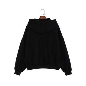 Pull noir oversize décontracté en maille, style streetwear, automne, 100% coton, col montant, imprimé numérique - Product Image 1