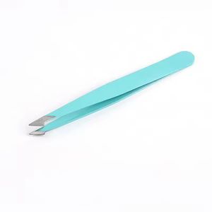 Custom Logo Durable Stainless Steel Eyebrow Tweezers Slanted Tip Beauty <b>Makeup</b> <b>Tool</b> Private Label Supplier - Product Image 5