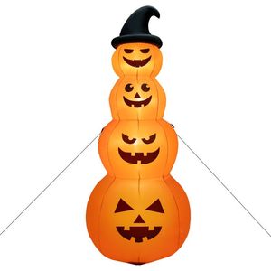 Decorazioni Gonfiabili di Halloween a Forma di Zucca di 2,4 Metri con Luci LED Integrate per Esposizione Esterna - Product Image 1