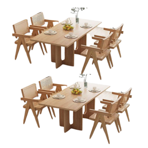 Juego de mesa de comedor de madera maciza de teca con 4 sillas, producto personalizable, juego de restaurante de calidad superior, precio al por mayor - Product Image 2