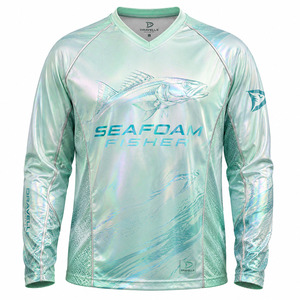 OEM Custom Angler Fishing Jersey Long Sleeve <b>Holographic</b> Sublimated UPF 50+ Quick-Dry Performance Shirt - Product Image 2
