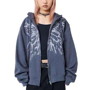 Sweat-shirts et sweats à capuche oversize 100 % coton pour femme, avec logo personnalisé imprimé, style streetwear, épais, pour l'automne/hiver - Product Image 1