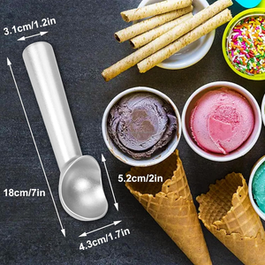 Heavy Duty Aluminum Eco-Friendly Silver Plated Modern Coffee <b>Spoon</b> Durable Metal Scoop Flat Bottom Utility 3mm Thickness Metal - Product Image 2