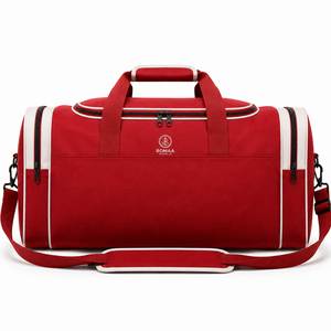 Red White Black Custom Multi Pocket Sports <b>Duffel</b> <b>Bag</b> Large Travel Holdall Adjustable Shoulder Strap OEM Gym <b>Bag</b> Water Resistant - Product Image 4