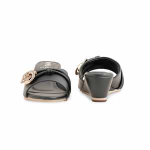 Sandales à talons formelles noires pour femmes FR8283 Style à enfiler - Product Image 2