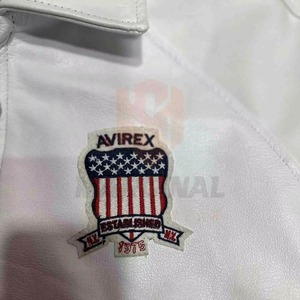 Custom Made Outdoor Best Selling Genuine Cowhide Avirex <b>Jackets</b> New High Quality Stylish Windproof White Leather Avirex <b>Jackets</b> - Product Image 4