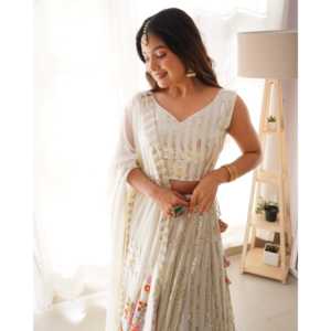 Designer <b>Performance</b> <b>Wear</b> Lehenga Choli with Thread and Sequence Work - Product Image 3