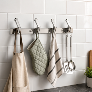 4 Pin SS202 Stainless Steel Cloth <b>Hook</b> Wall Mounted Heavy Duty Rustproof Door <b>Towel</b> Hanger Coat Holder for Bathroom Wholesale - Product Image 3
