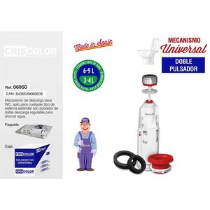Valvola di Scarico Universale Criscolor 6-9L 3-4L con Meccanismo a Doppio Scarico per WC - Product Image 1